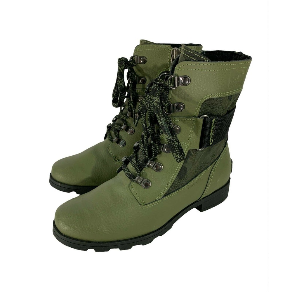 Sorel Olive Green Combat Moto Boots